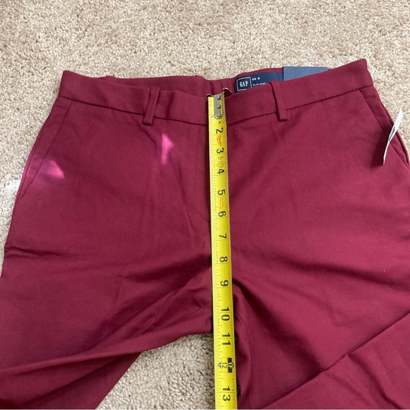 GAP FORMAL/WORK PANTS WOMENS Size 06 R Slim Crop Color Maroon Zipper Pockets NWT - Picture 12 of 16